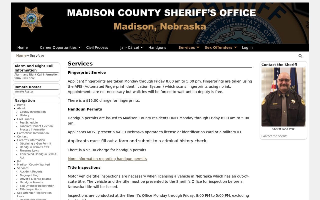 Madison County arrest record fingerprint services