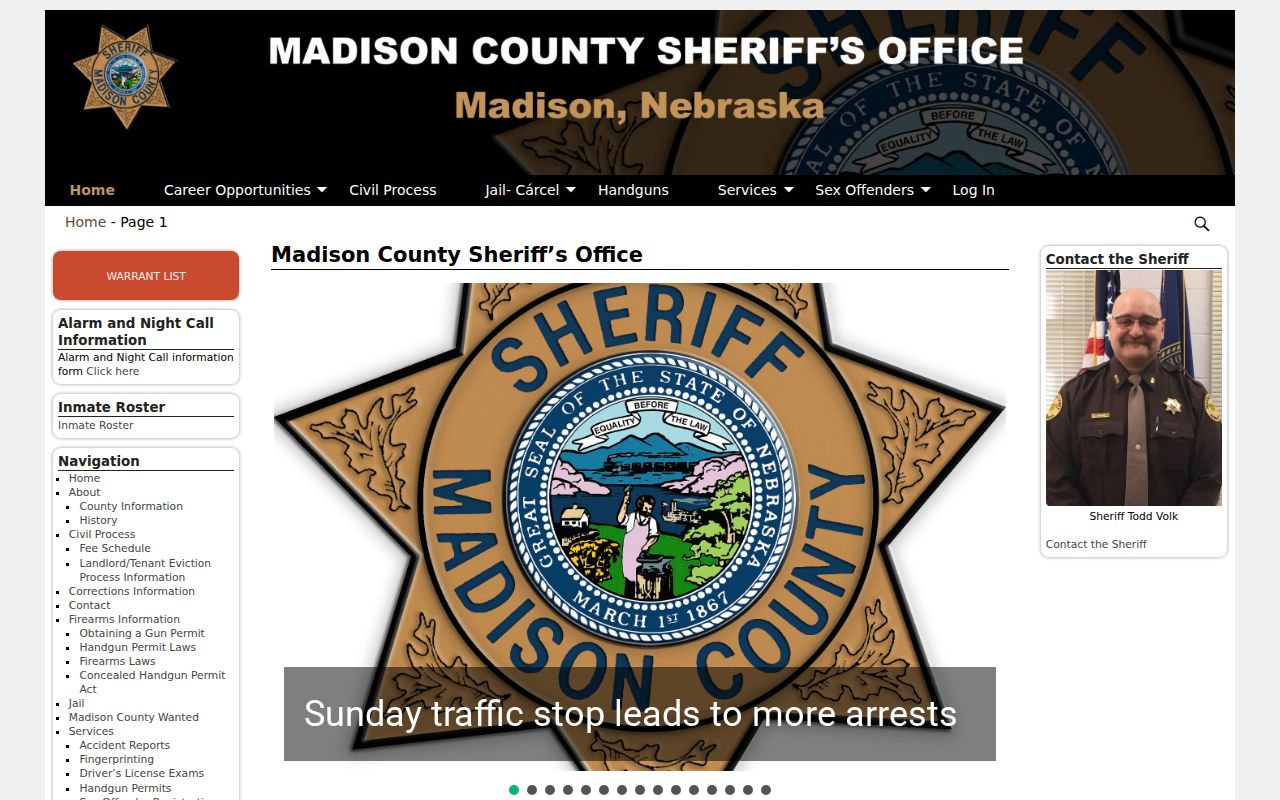 Official Madison County arrest record sheriff homepage